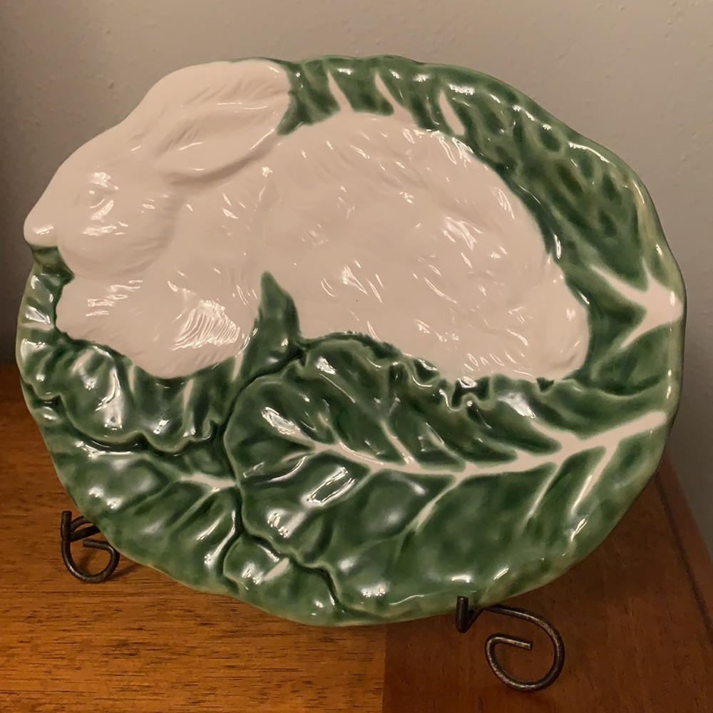 NWOT MAXCERA Spring Plate Cabbage & Bunny Decorative Plate Set of 2 - Picture 7 of 7